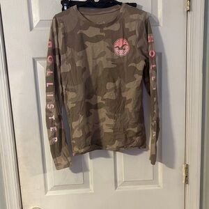 Hollister Kids Camo Long Sleeve Tee - Brown and Pink